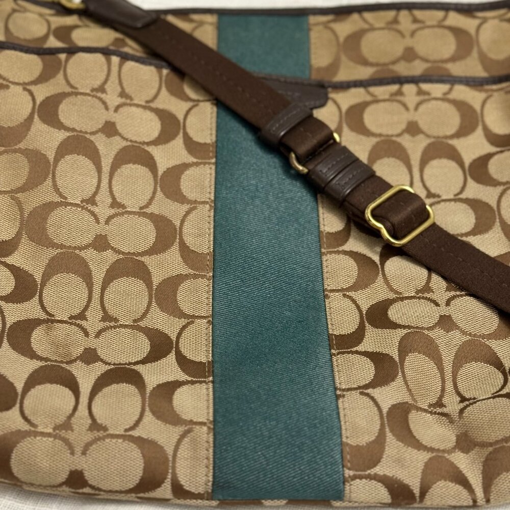 Coach Signature Stripe Jacquard Crossbody Bag - Picture 8 of 10